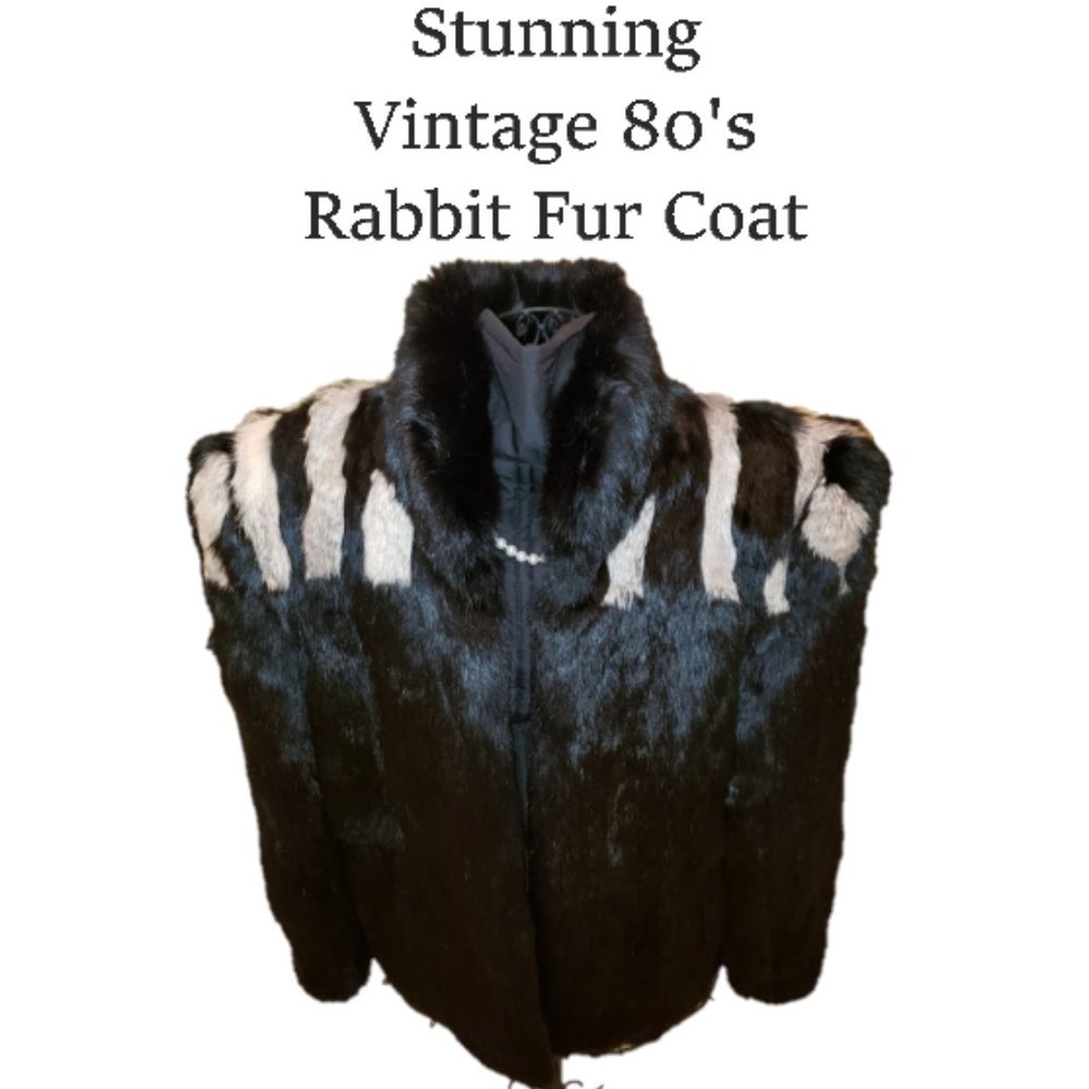 Womens Vintage Rabbit Fur Coat